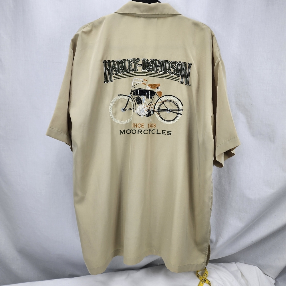 Harley-Davidson Short Sleeve Button Down dress Shirt with Embroidery Size XL - Picture 5 of 5